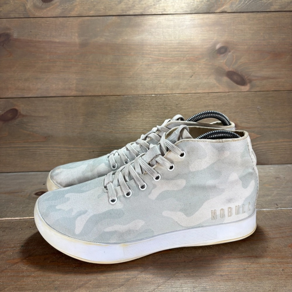 NOBULL Womens size 7 shoes White Camo Canvas High Top Lace Up sneakers